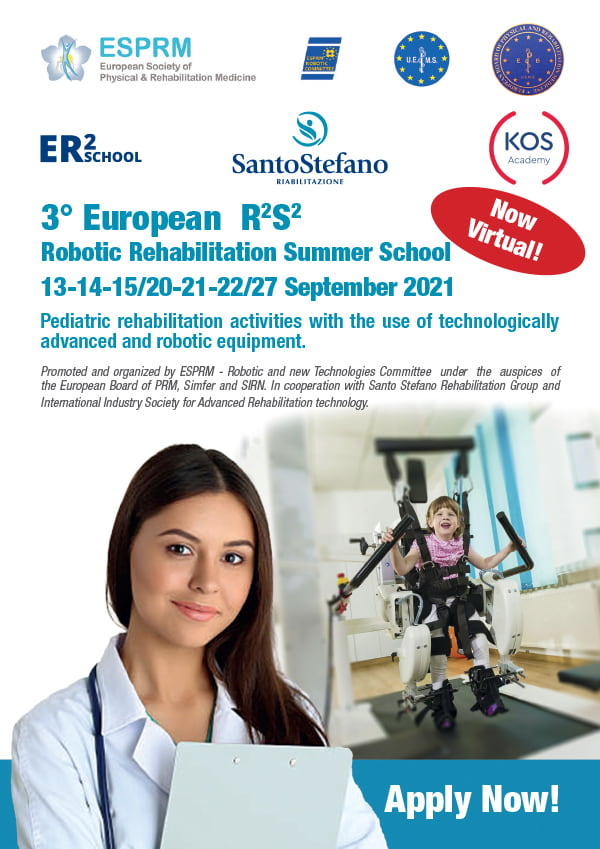 brochure of 3° European R2S2 Robotic Rehabilitation Summer School. 13-14-15/20-21-22/27 September 2021